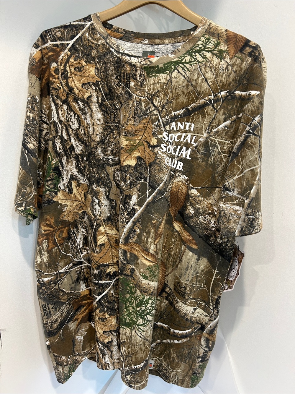Anti Social Social Club Real Tree Collab hunt camo Short-Sleeve Tee Brown Green - Picture 8 of 8